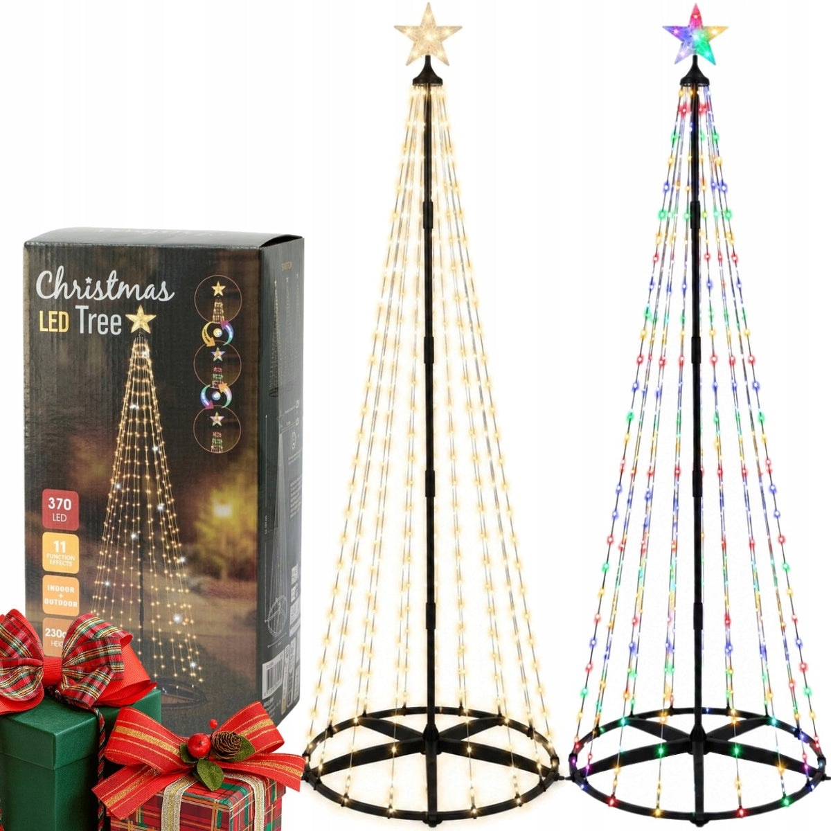 Outdoor LED Christmas Tree 230cm Large Glowing IP44 Garden Decoration + Ebook