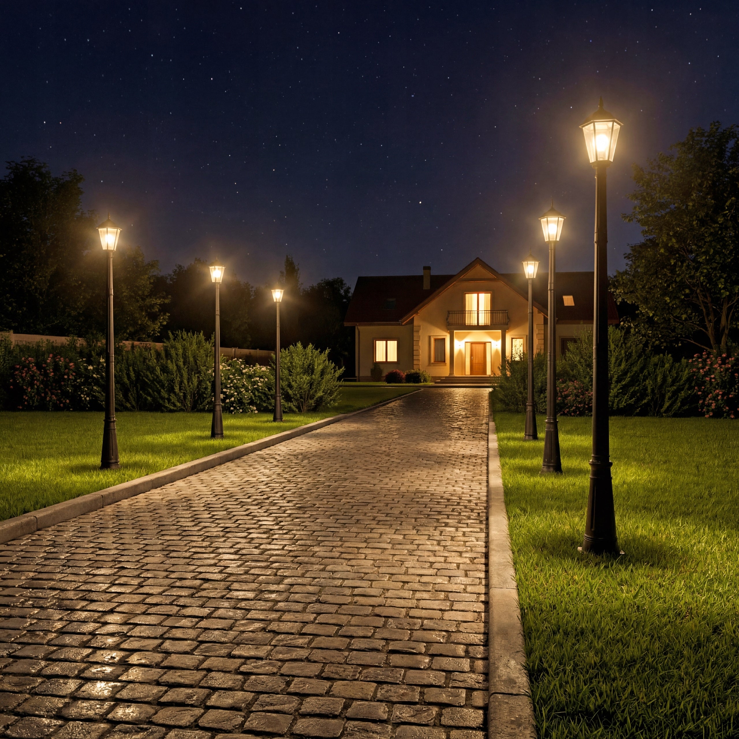 Outdoor LED Garden Lamp E27 Standing Lantern Pole 240cm Vintage IP65 Product weight with unit packaging 3.9 kg
