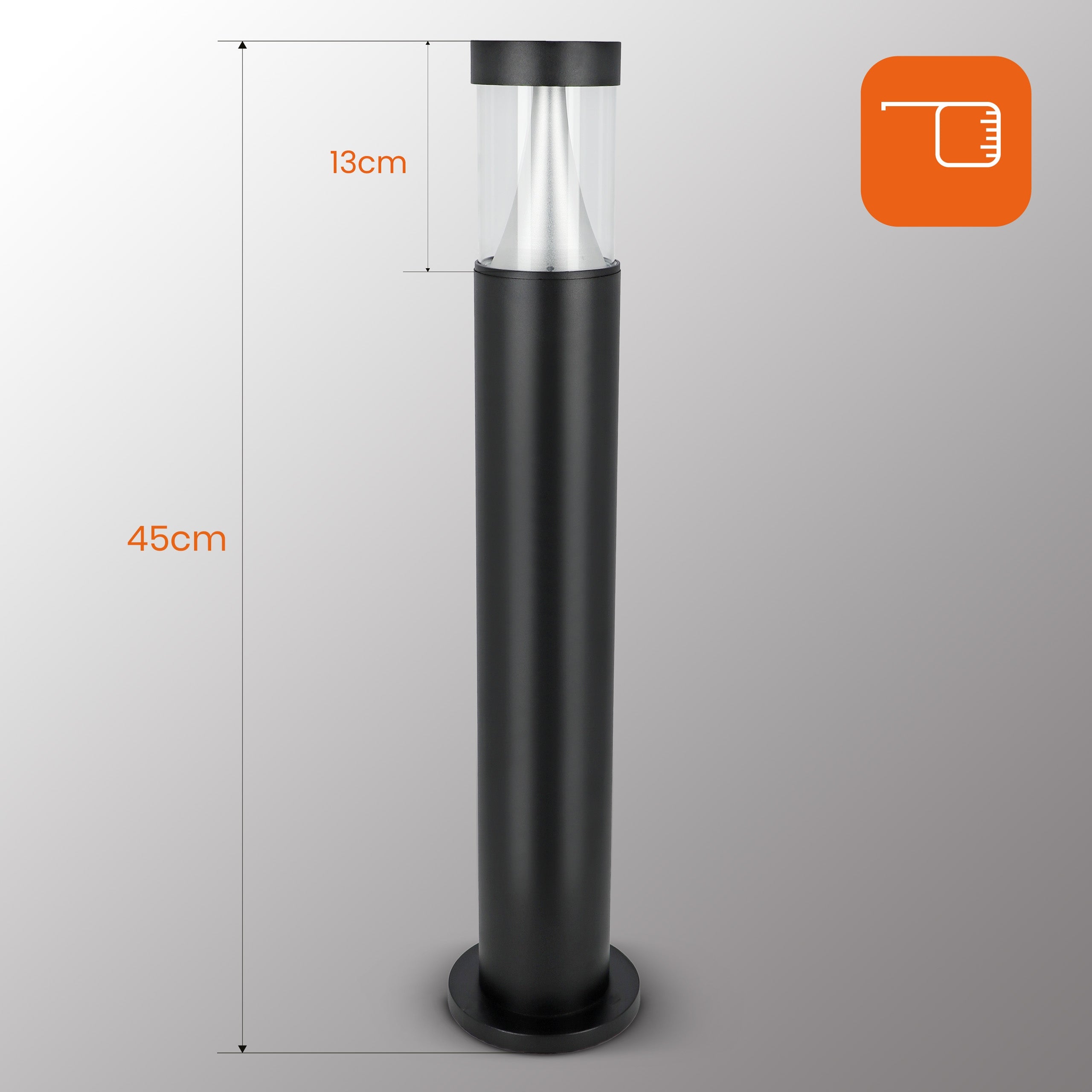 Outdoor LED Garden Lamp Standing 45cm 7W IP65 Post Black 230V 500lm Brightness 500 lm