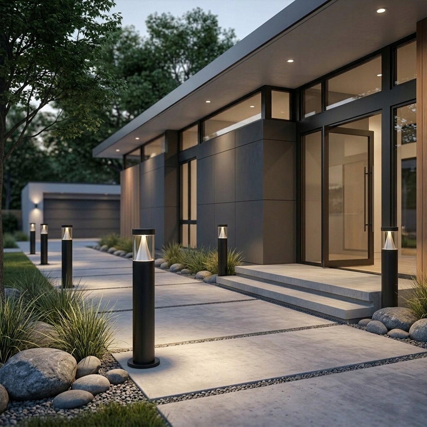 Outdoor LED Garden Lamp Standing 45cm 7W IP65 Post Black 230V 500lm Product height 45 cm
