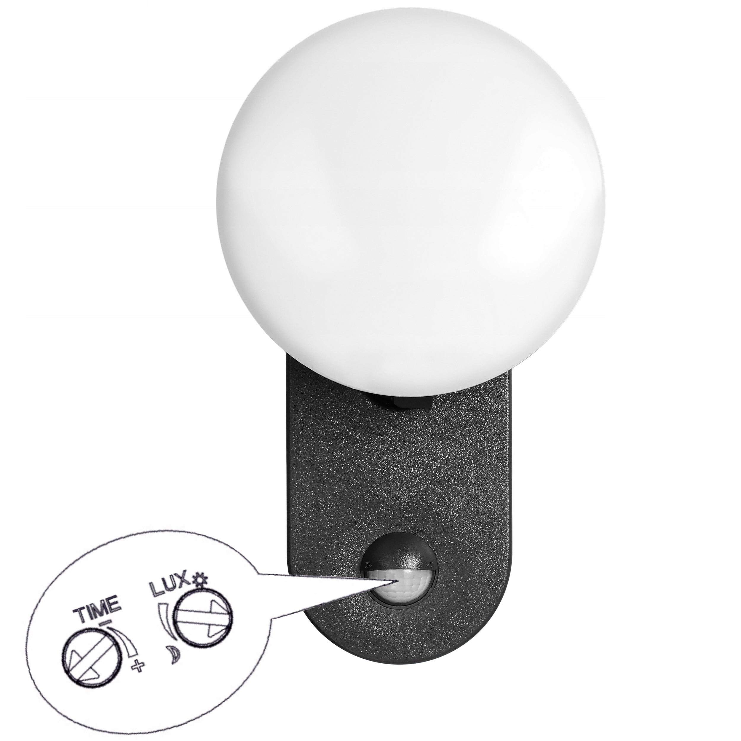 Outdoor LED Lamp 15W Twilight Motion Sensor Movable Facade Black Collection RIOT LED