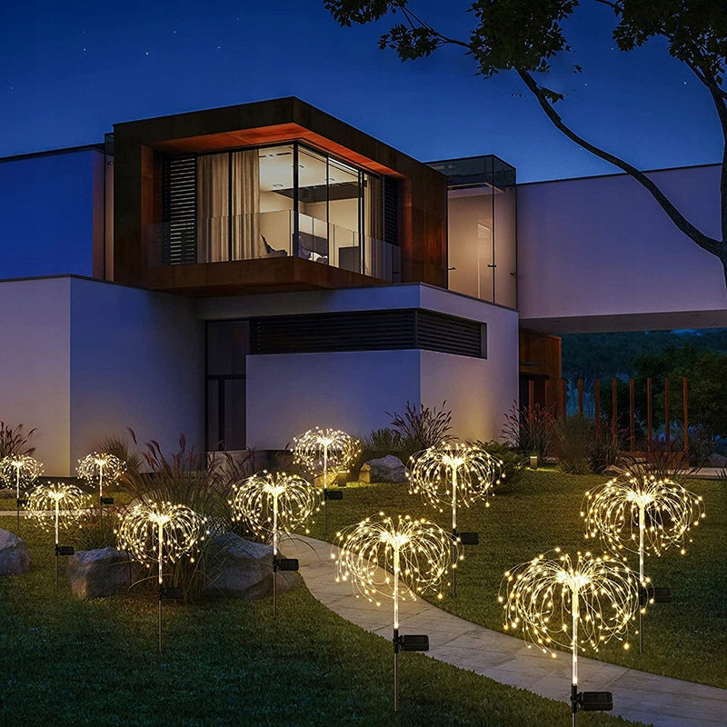 Outdoor Solar Garden Lights 120 LED DECORATIVE FIREWORKS Lights Set Brand EVI