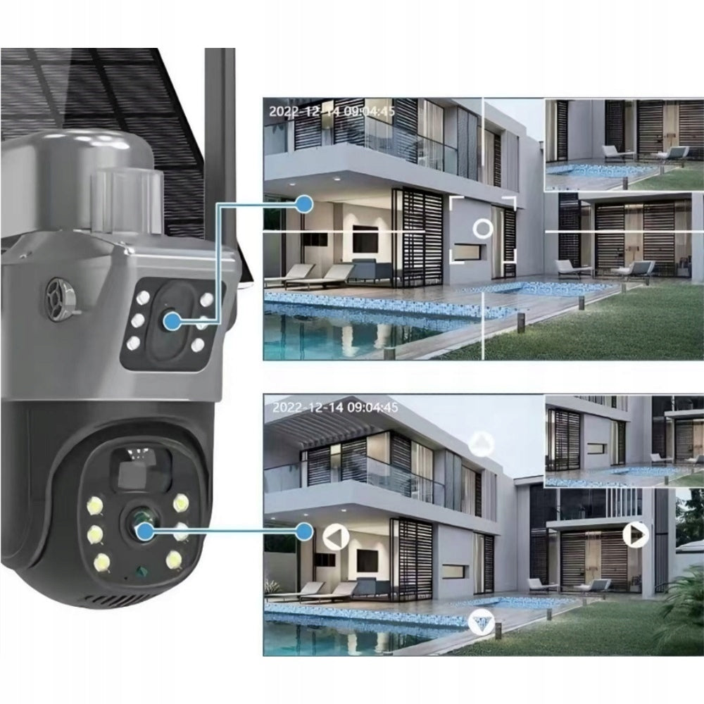 Outdoor Solar PTZ Camera Two Lenses 4K 6MP IP67 Zoom 3 in 1 wifi Brand no brand