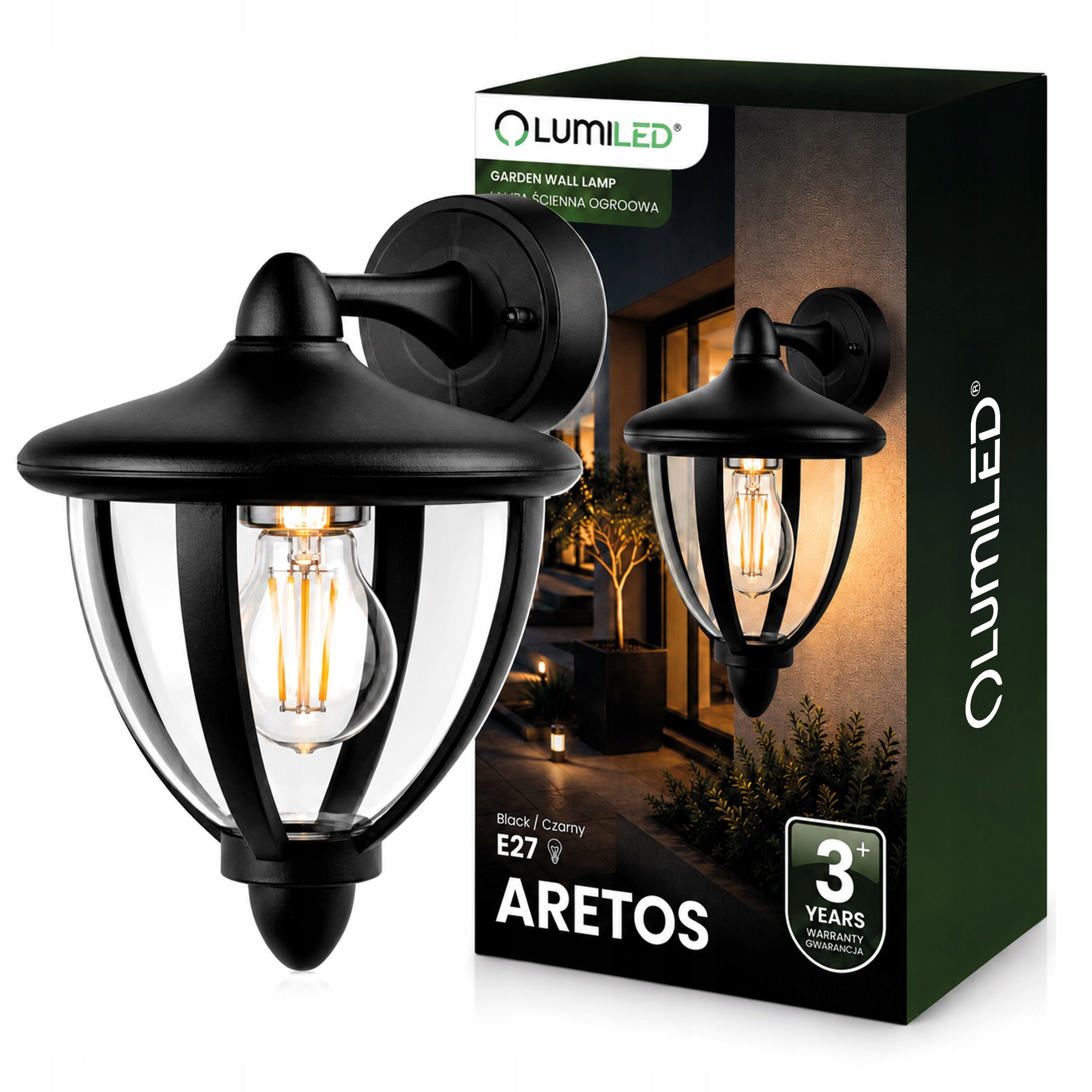 Outdoor Wall Lamp Garden Facade Wall Lamp LANTERN E27 LED