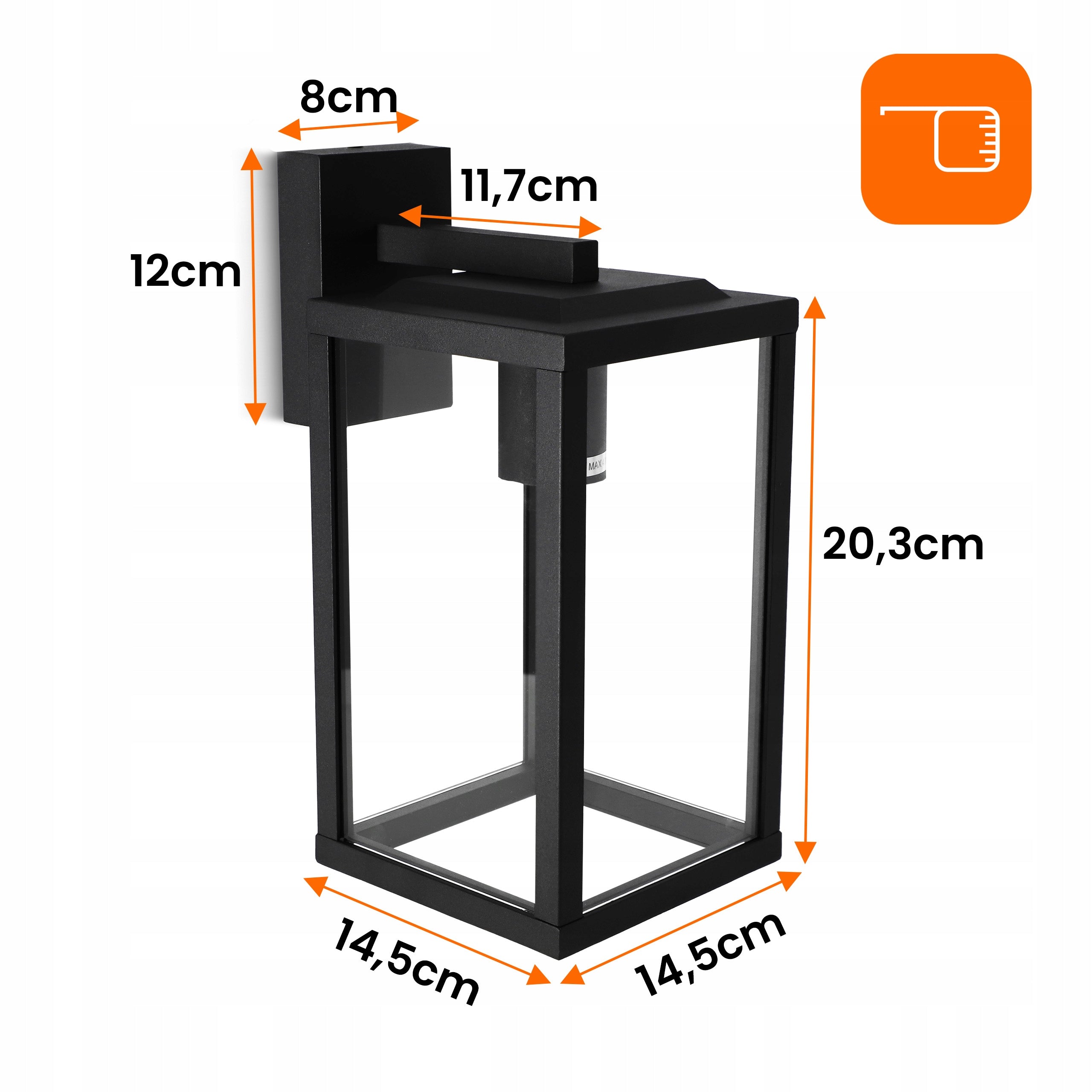 Outdoor Wall Lamp LED Garden Facade Lamp 1X E27 Black IP54 Collection Kinkiety ogrodowe