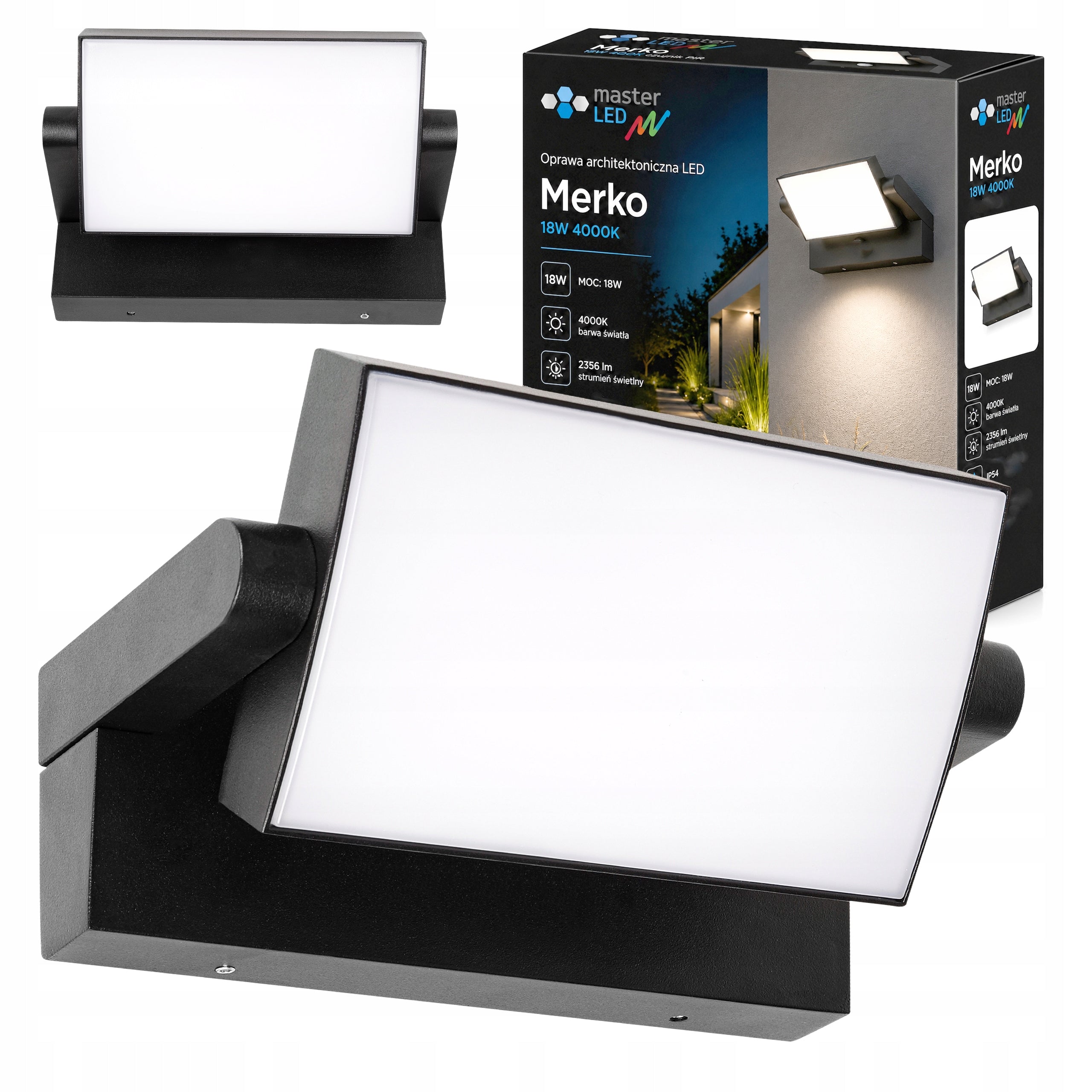 Outdoor wall lamp LED facade wall lamp black 4000K
