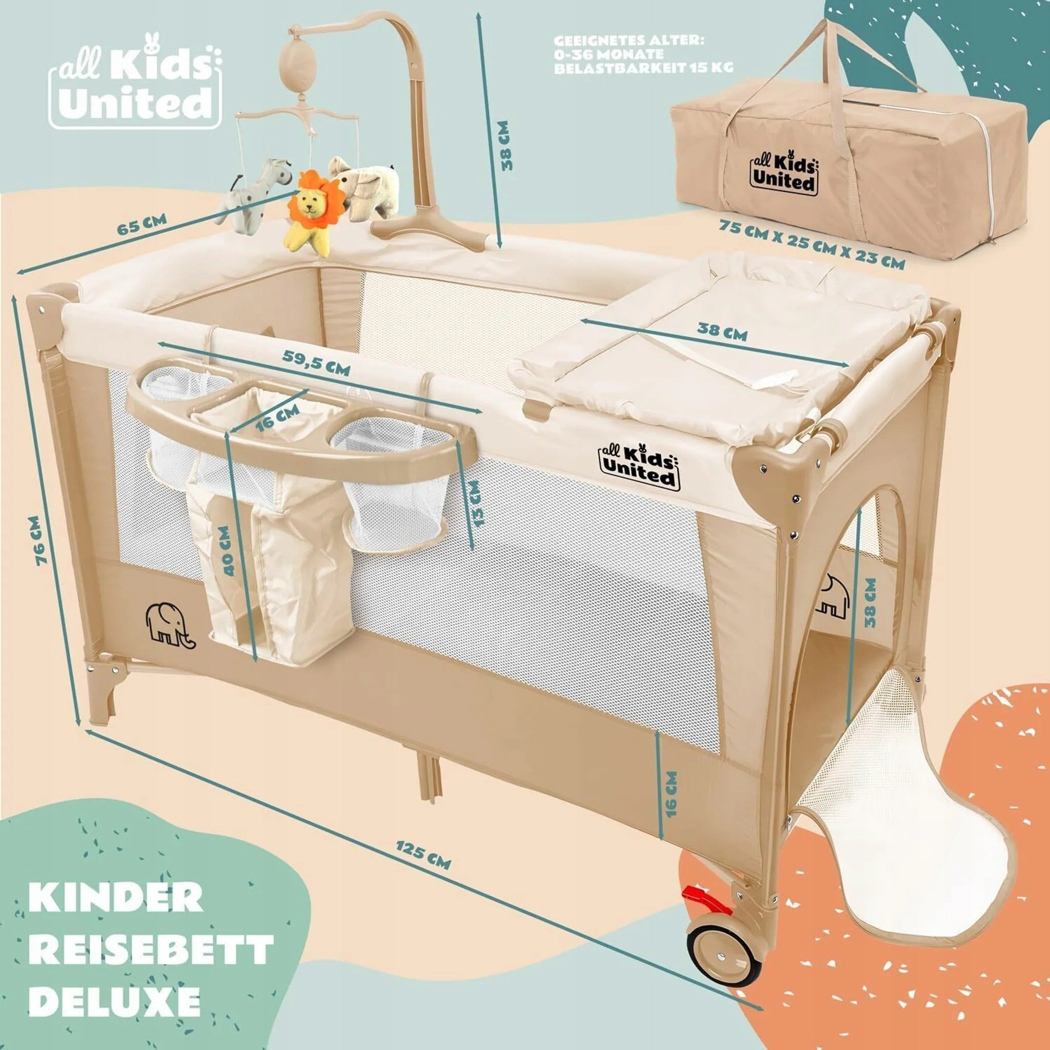 Outlet Travel cot for children, with changing table Brand no brand