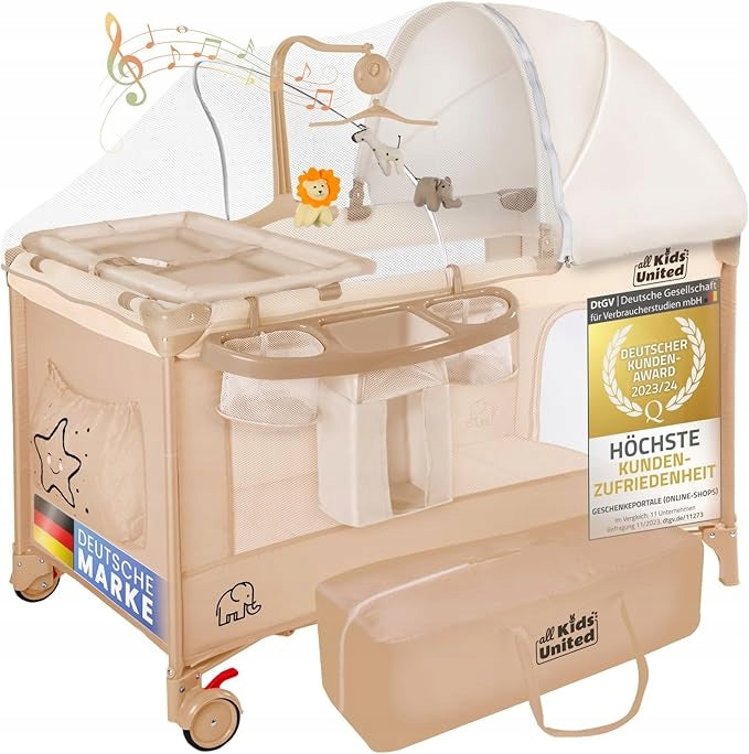 Outlet Travel cot for children, with changing table