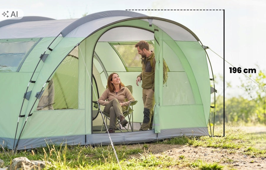 Outsunny 4-Person Family Tunnel Tent with 2 Bedrooms and 4 Windows Manufacturer code A20-602V00GN