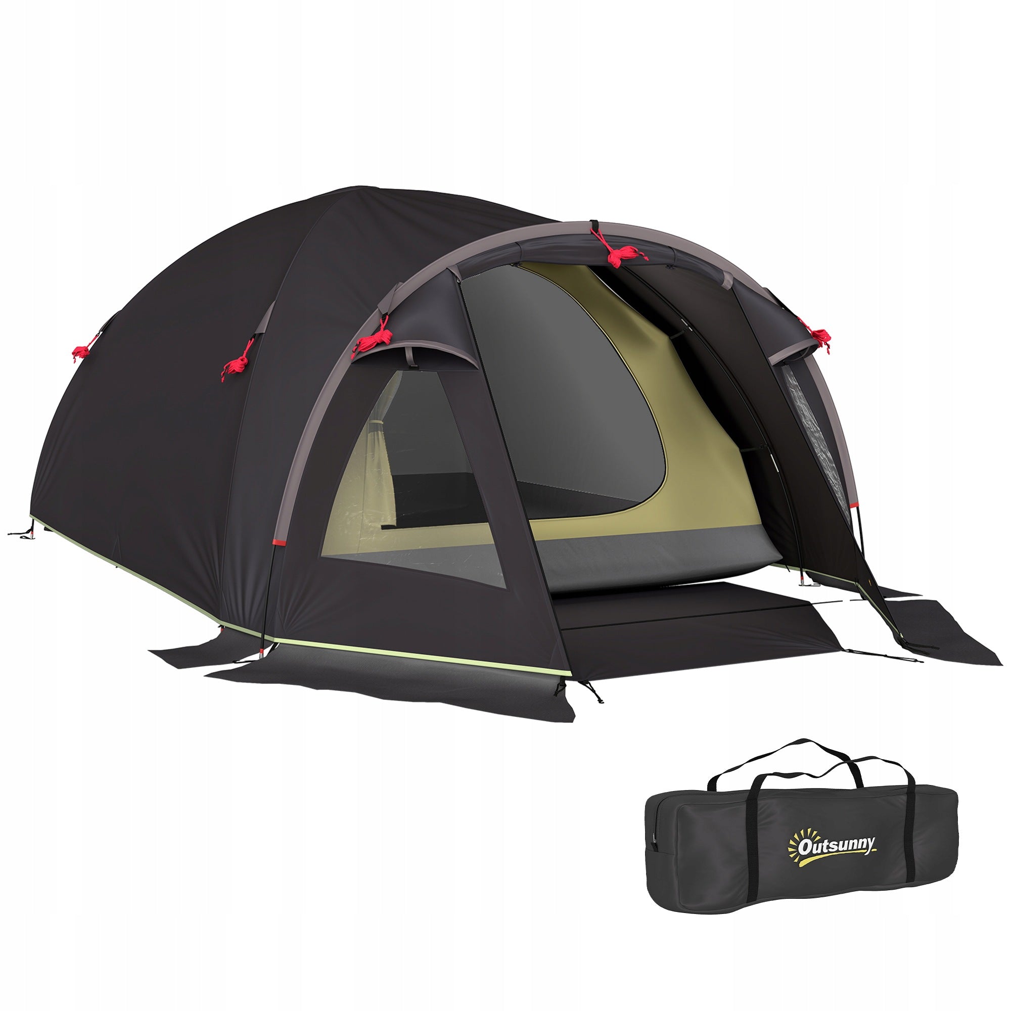 Outsunny Camping tent for 2 people, waterproof 3000 mm UPF50+, family