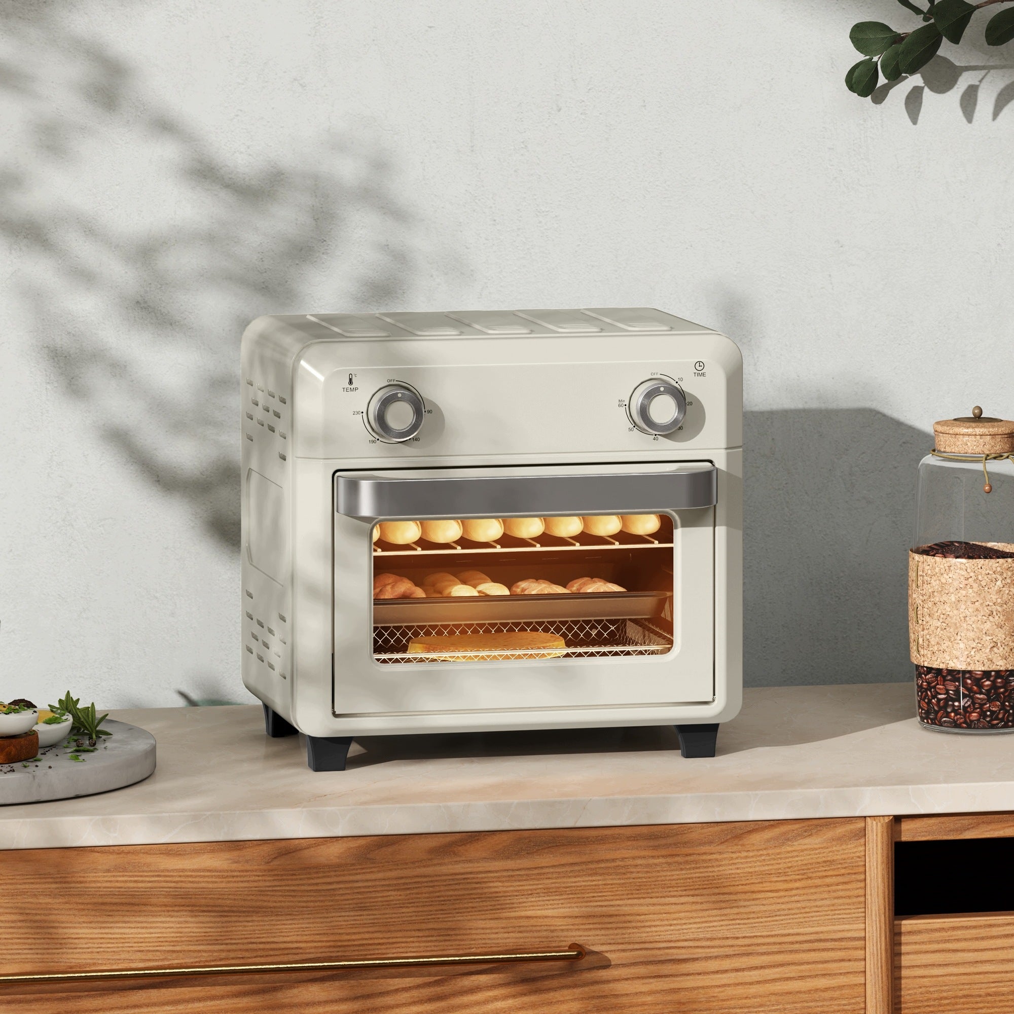 Oven 10L with thermocouple, touch, timer,1000W, steel, with baking sheet and grate Manufacturer code 8008918040202