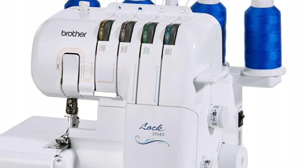 Overlock sewing machine 4-thread Brother 2104D + sewing courses Packaging status original