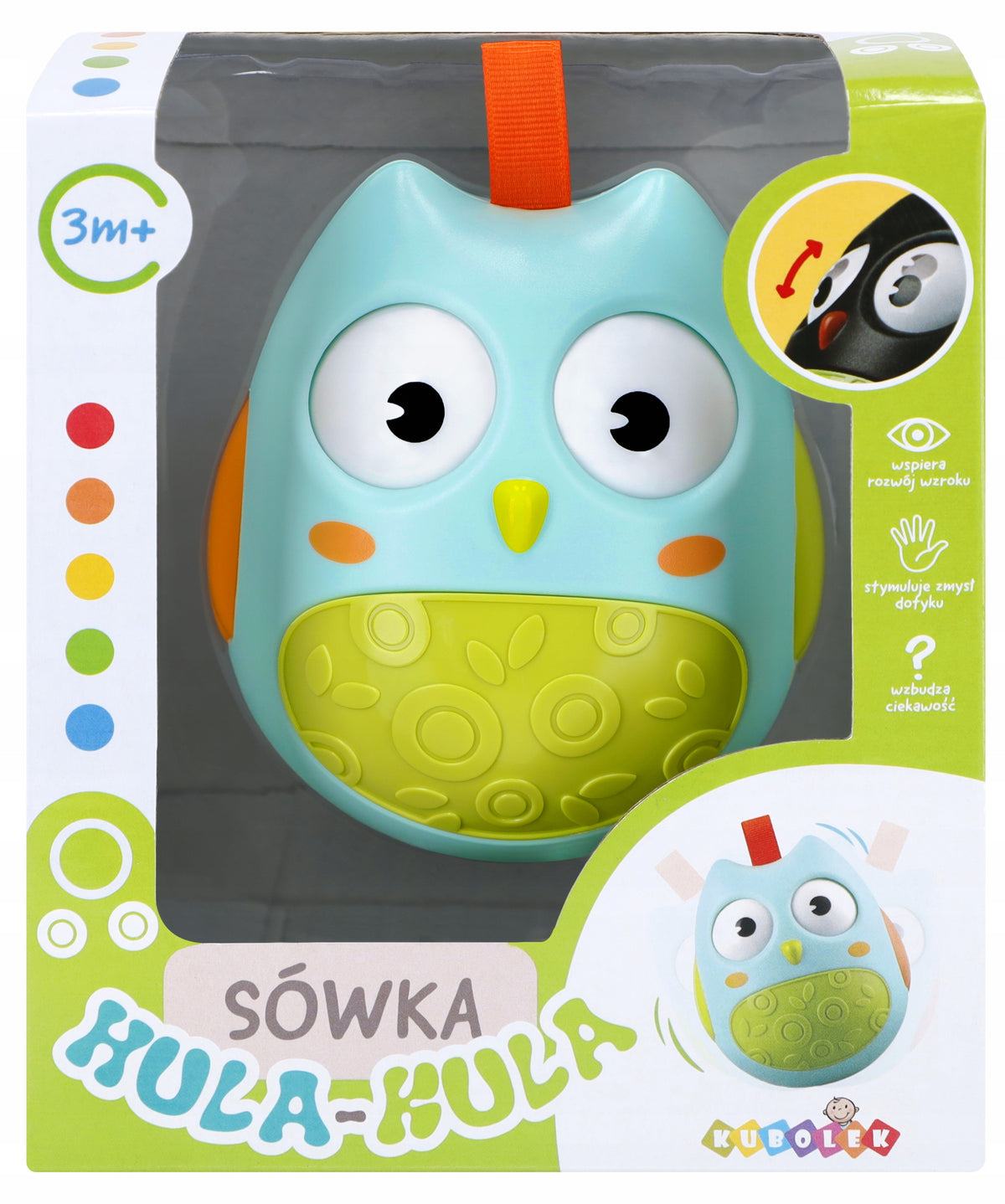 Owl Hula-Kula Sensory Wańka Wstańka 3m+ for Babies Brand Askato