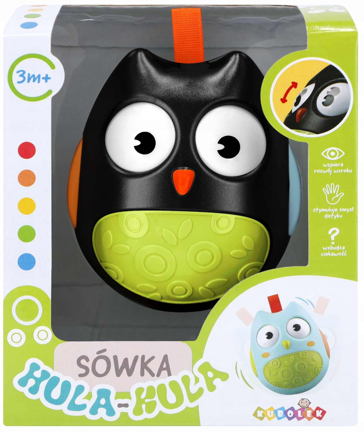 Owl Hula-Kula Sensory Wańka Wstańka Contrast 3m+