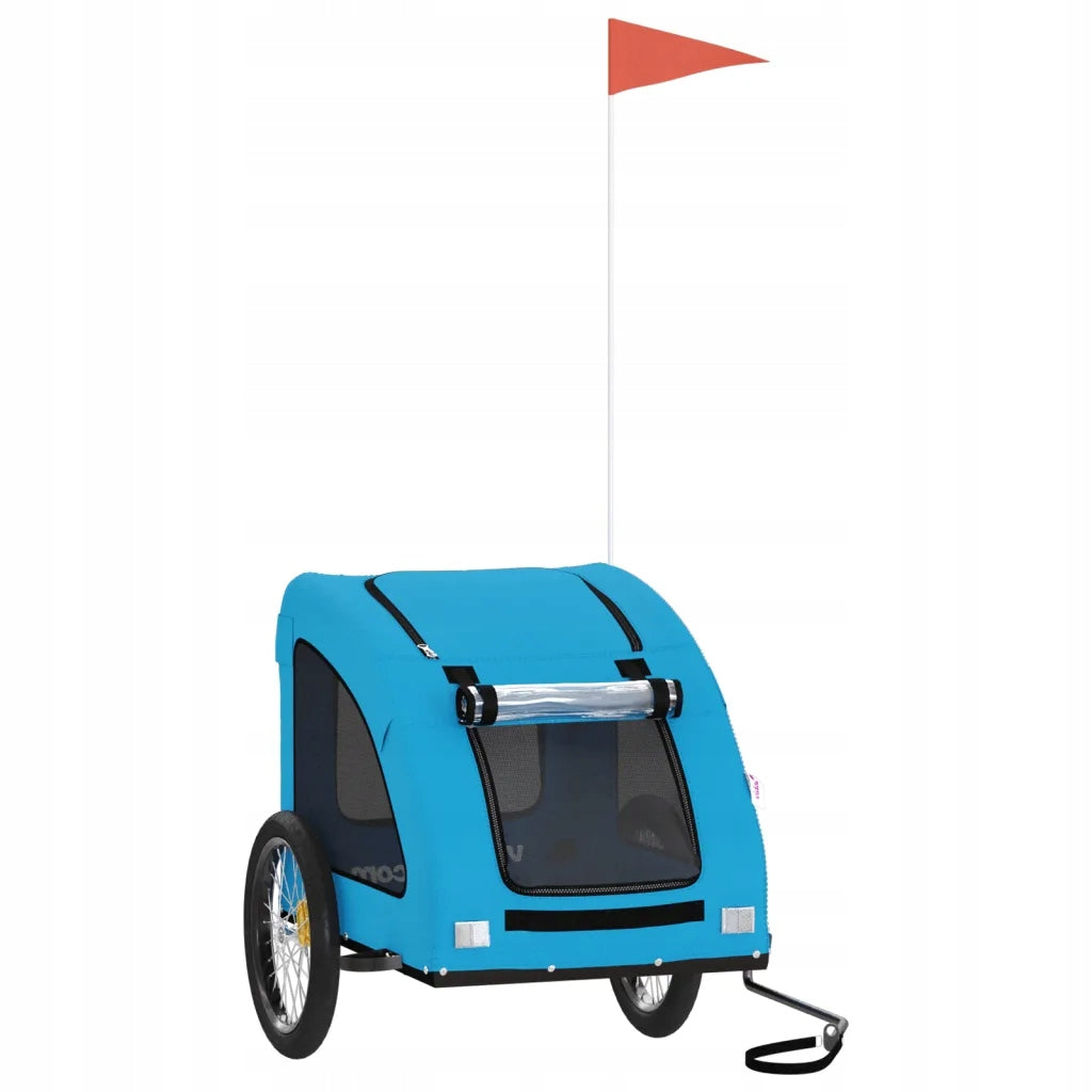 Oxford Fabric and Iron Animal Bicycle Trailer, Blue, 137x