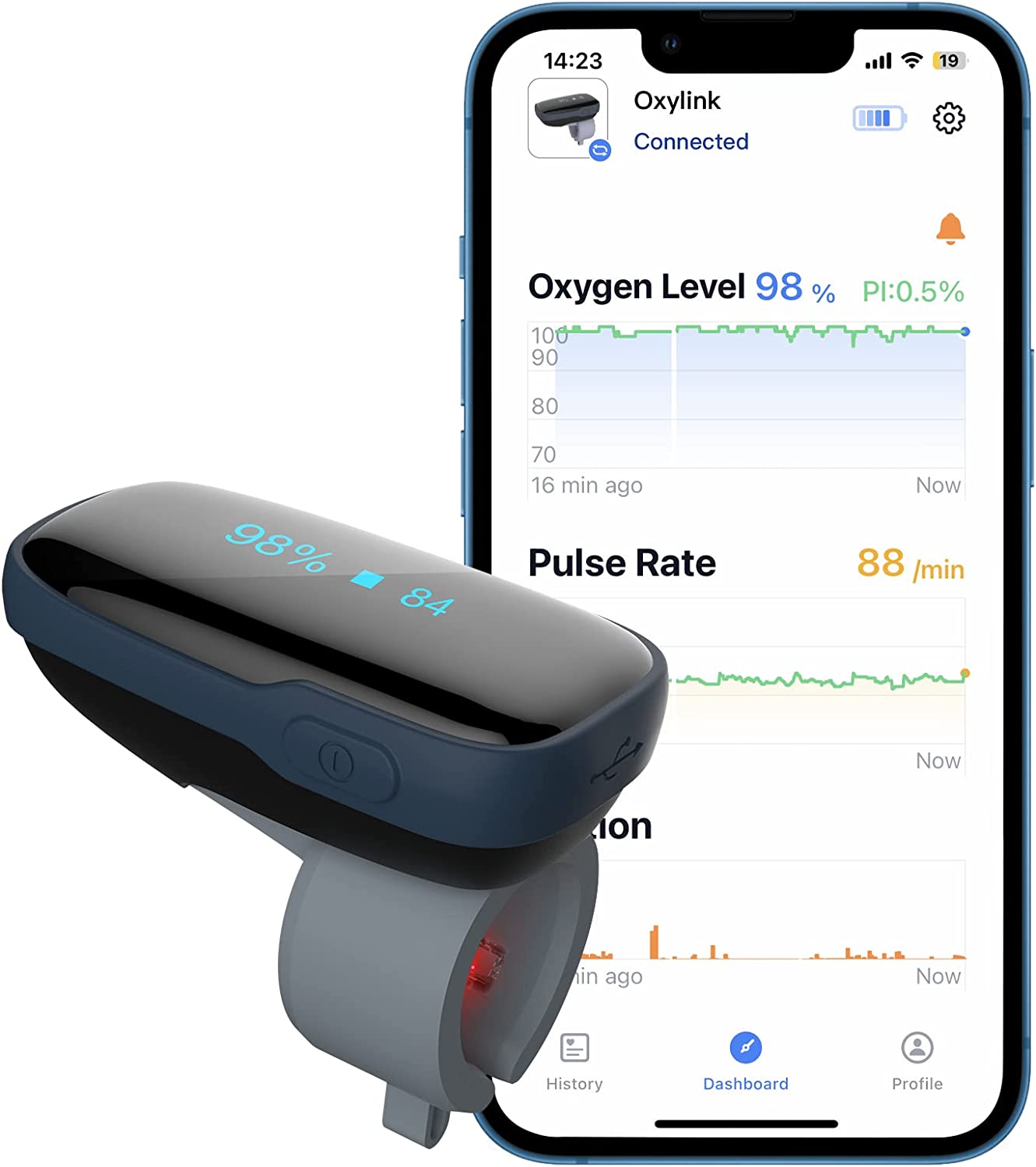 Oxylink - Sleep and Apnea Monitor with Sound Alarm and Free App