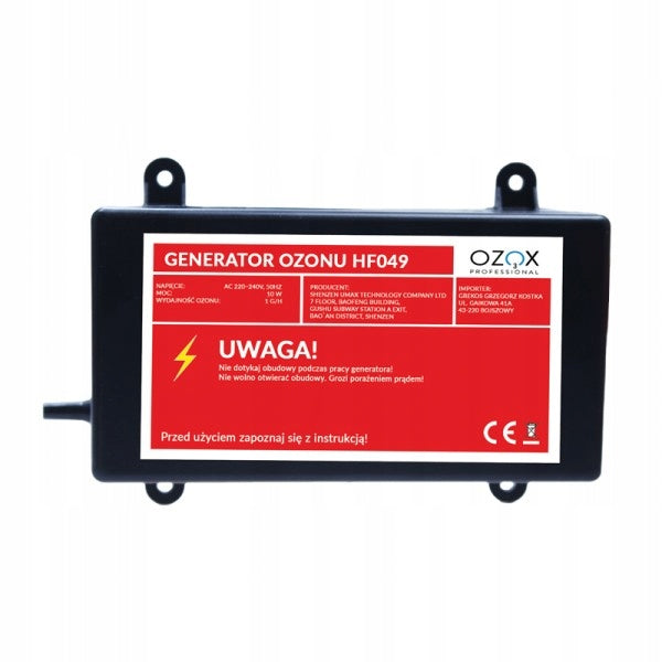 Ozonator Ozox HF049 1g/h ozonation of water, food, car Manufacturer code HF049