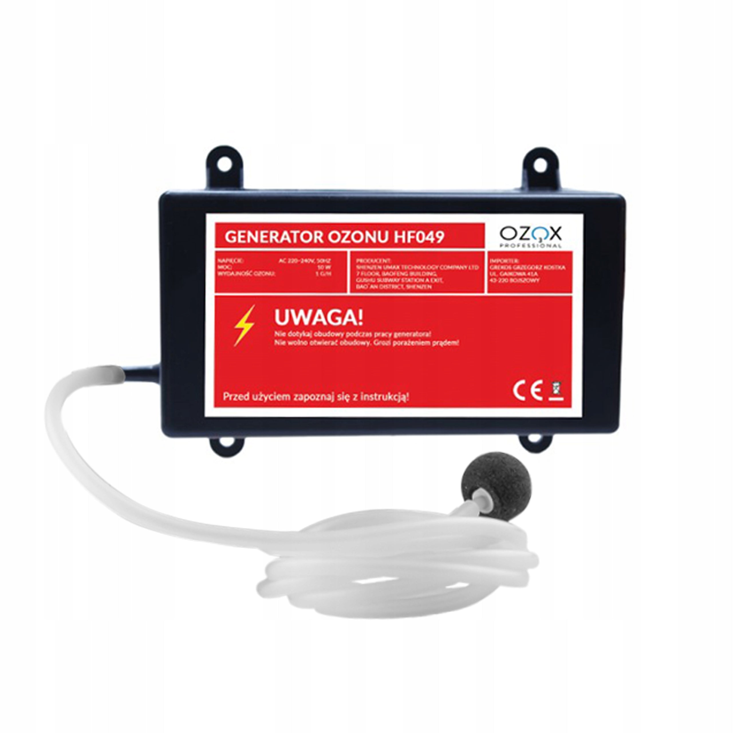 Ozonator Ozox HF049 1g/h ozonation of water, food, car
