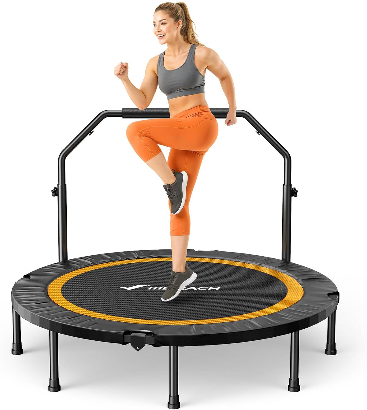 P218 MERACH Trampoline Ø122 cm with adjustable handle, for home and garden