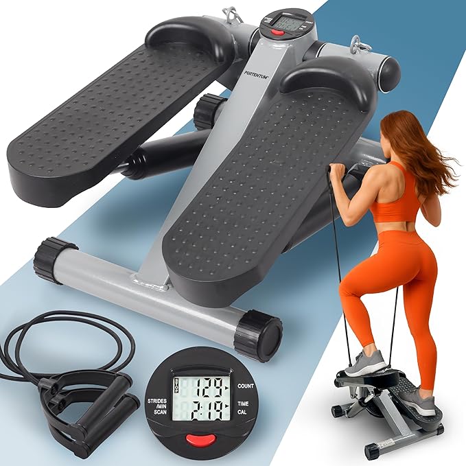 P527 PORTENTUM Mini Stepper for Home with Resistance Bands and Display