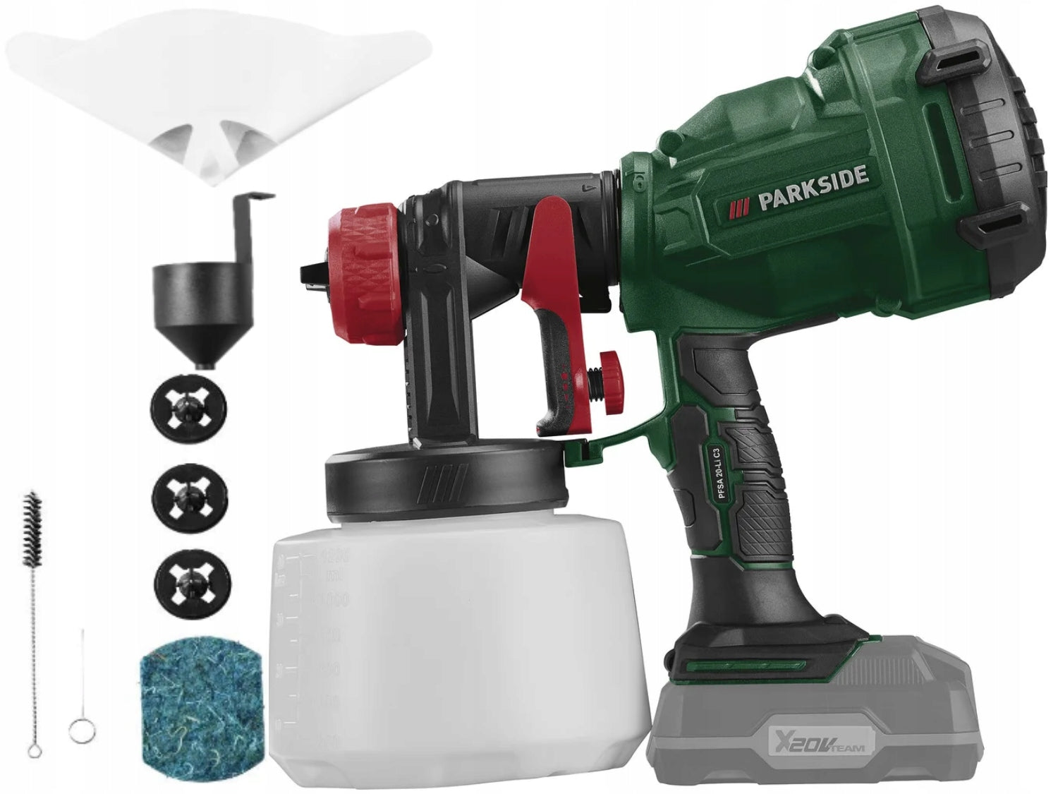 PAINT GRILLING GUN PARKSIDE CORDLESS x 20V lightweight