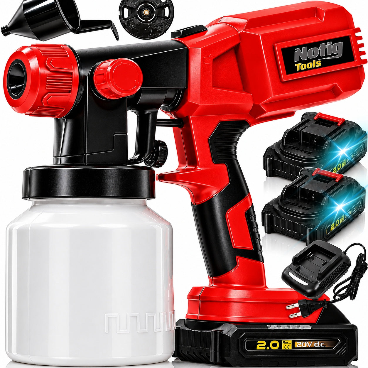 PAINT GUN CORDLESS SPRAY PAINT SPRAYER +2X BATTERY