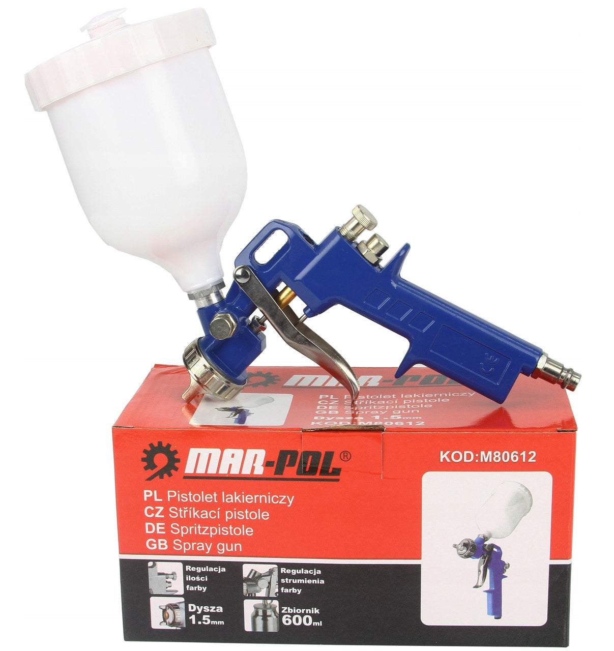 PAINT GUN FOR PAINTING NOZZLE 1,5mm 600ml EAN (GTIN) 5906656546969