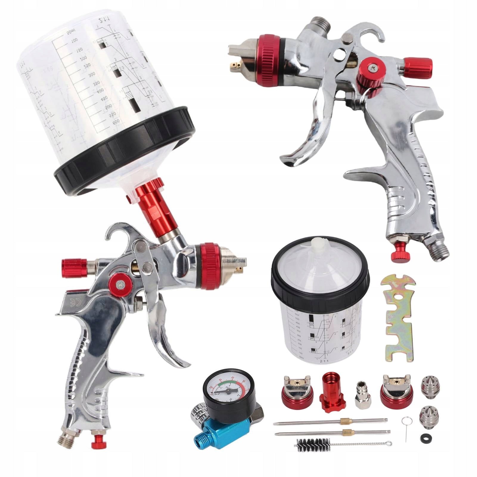 PAINT GUN + NOZZLE x3 PNEUMATIC PRESSURE