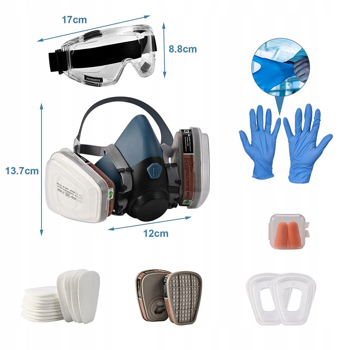 PAINT MASK HALF MASK PROTECTIVE DUST FILTER SET CARTRIDGES Medical device no