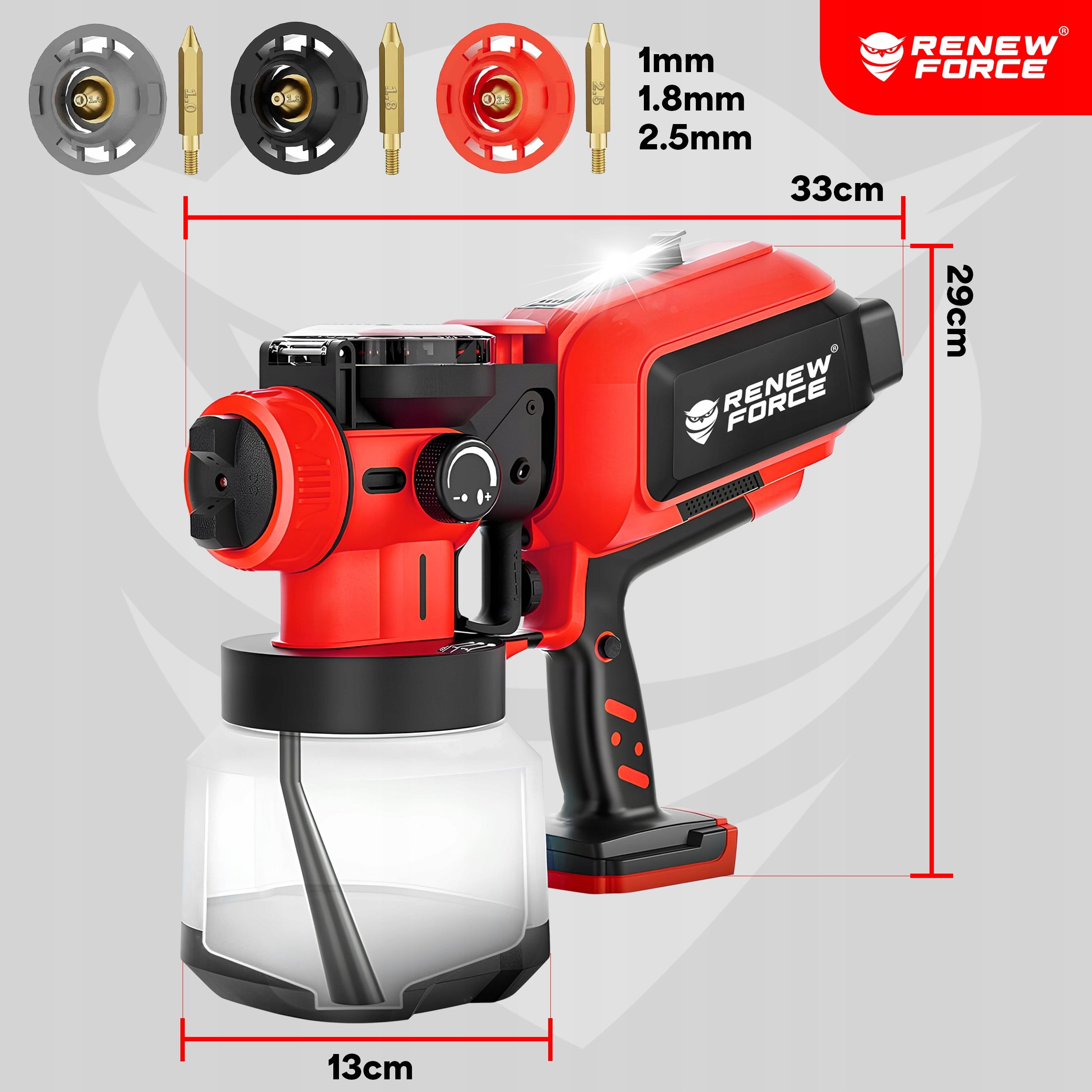 PAINT SPRAY GUN FOR PAINTING WALLS ELECTRIC 900W 1200ML 3NOZZLES Manufacturer code PISTOLET ELEKTRYCZNY DO MALOWANIA ŚCIAN