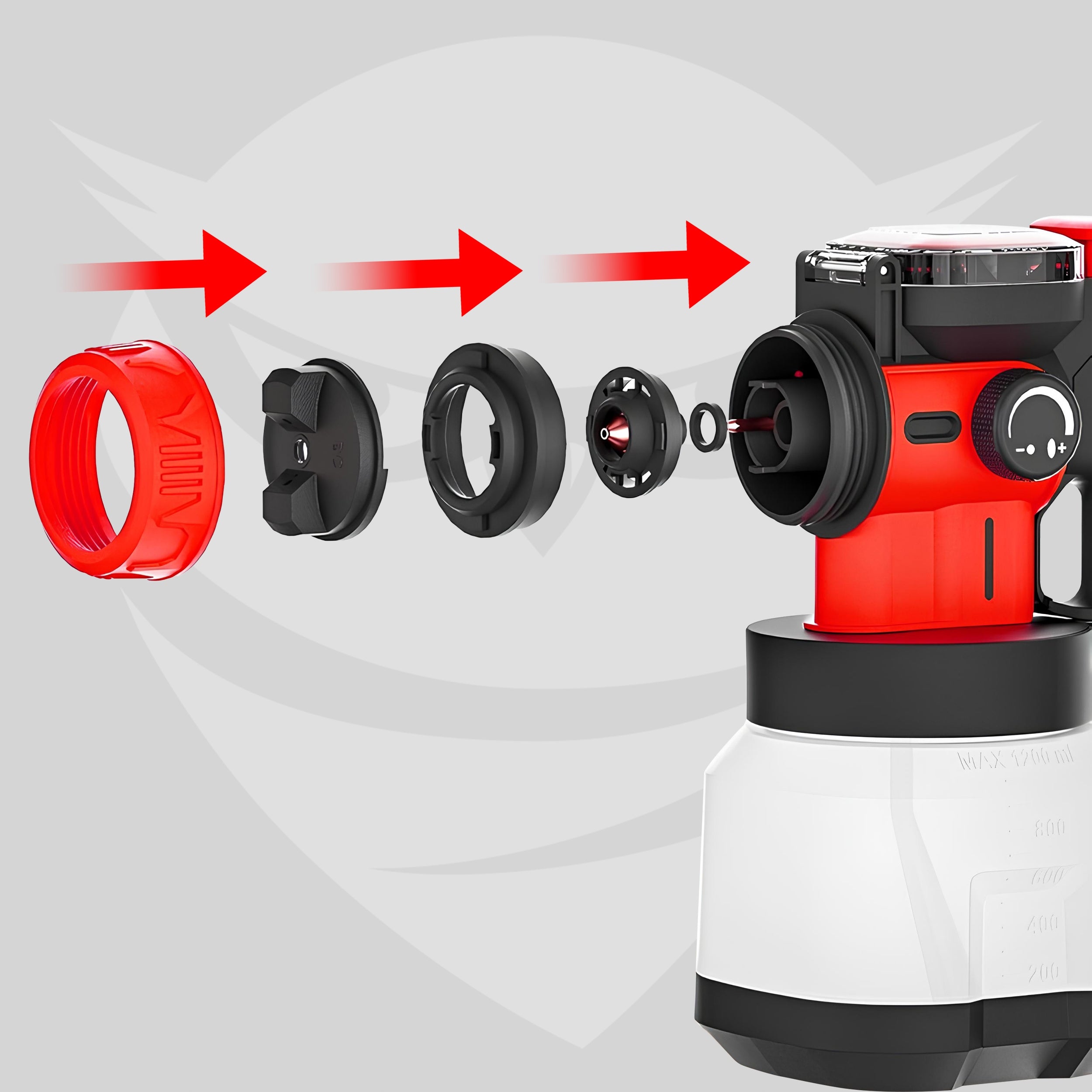 PAINT SPRAY GUN FOR PAINTING WALLS ELECTRIC 900W 1200ML 3NOZZLES Packaging status original
