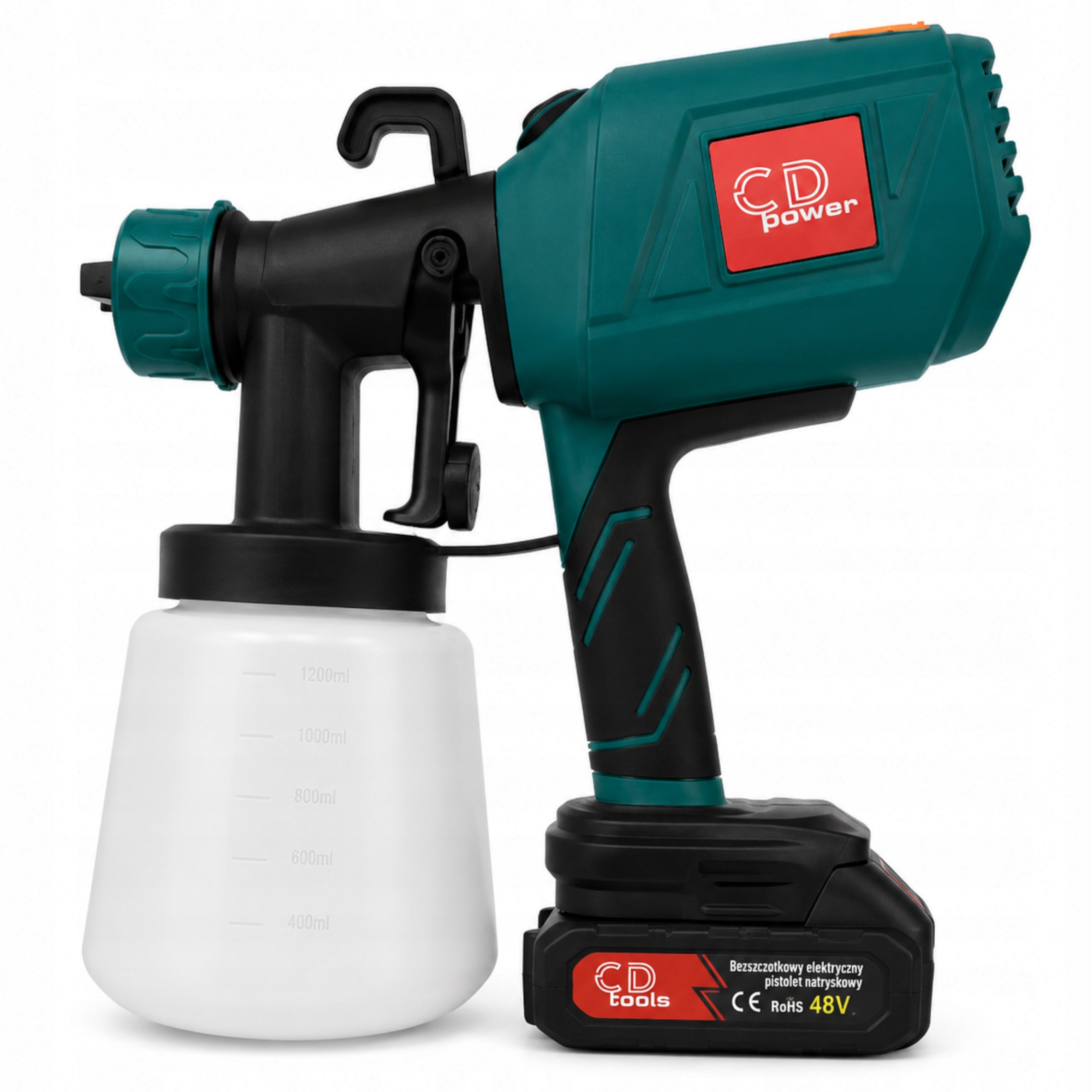 PAINT SPRAYER GUN FOR PAINTING WALLS BATTERY 800W 1200ML 3NOZZLES Packaging status original