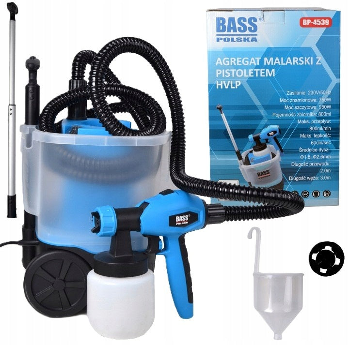 PAINT SPRAYER HVLP PAINT GUN 950W 230V 800ml BASS Poland Packaging status original