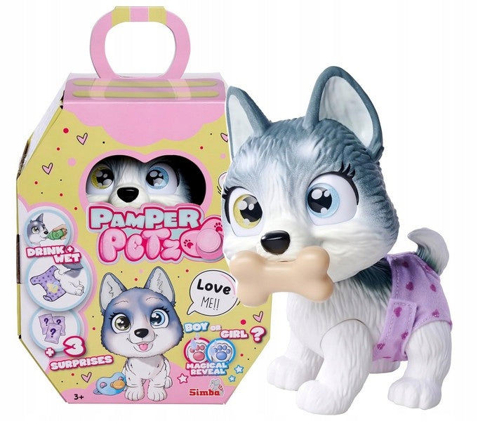 PAMPER PETZ HUSKY DOG WITH DIAPER GANG interactive puppy