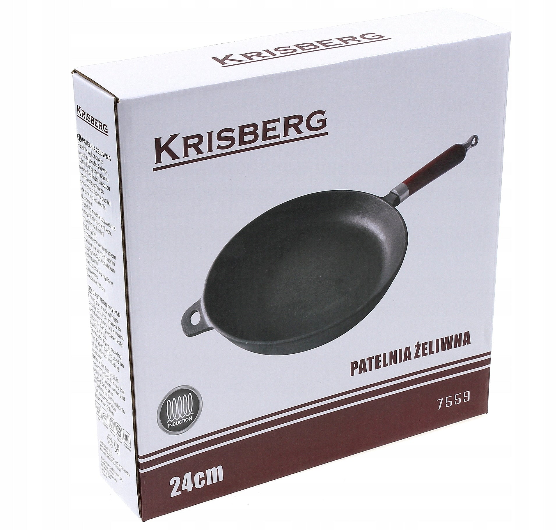 PAN 24 cm Cast Iron Deep Heavy INDUCTION GAS Diameter 24 cm