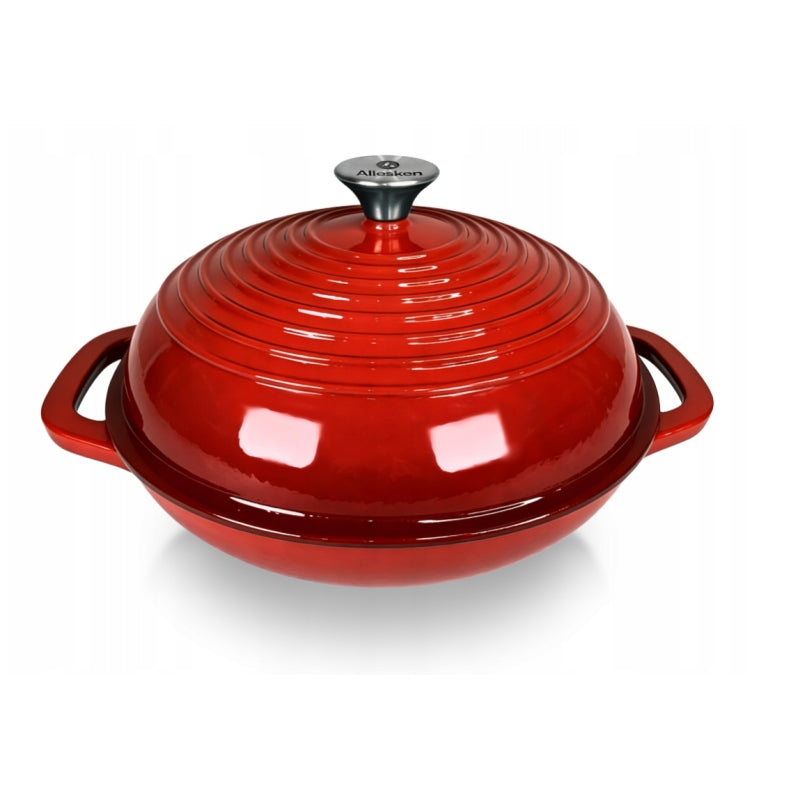 PAN BAKING POT CAST IRON BREAD 28CM GAS OVEN RED Packaging status original