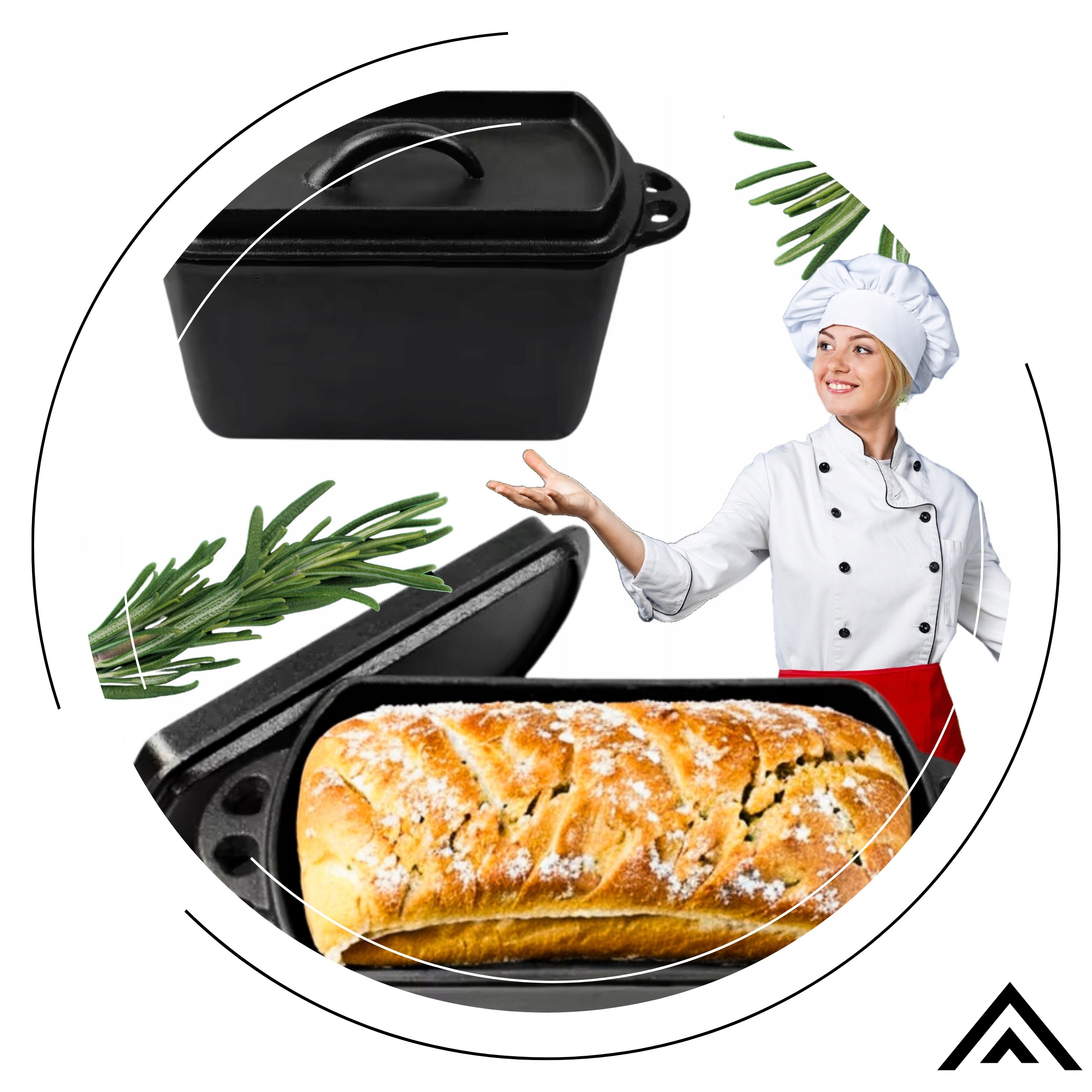PAN CAST IRON MOLD FOR BAKING BREAD DOUGH PATE CAKE 29 CM Packaging status original