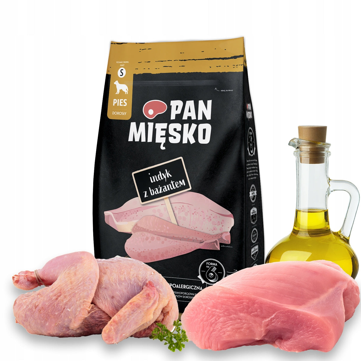 PAN MIĘSKO Turkey with Pheasant 3kg S Crisps for Adult Small Breed Dogs