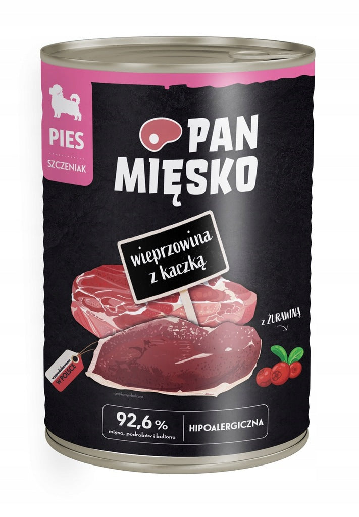 PAN MIĘSKO Wet dog food MIX OF FLAVORS for Puppy 12x400g TO START Manufacturer code PM 12x400 mix szczeniak