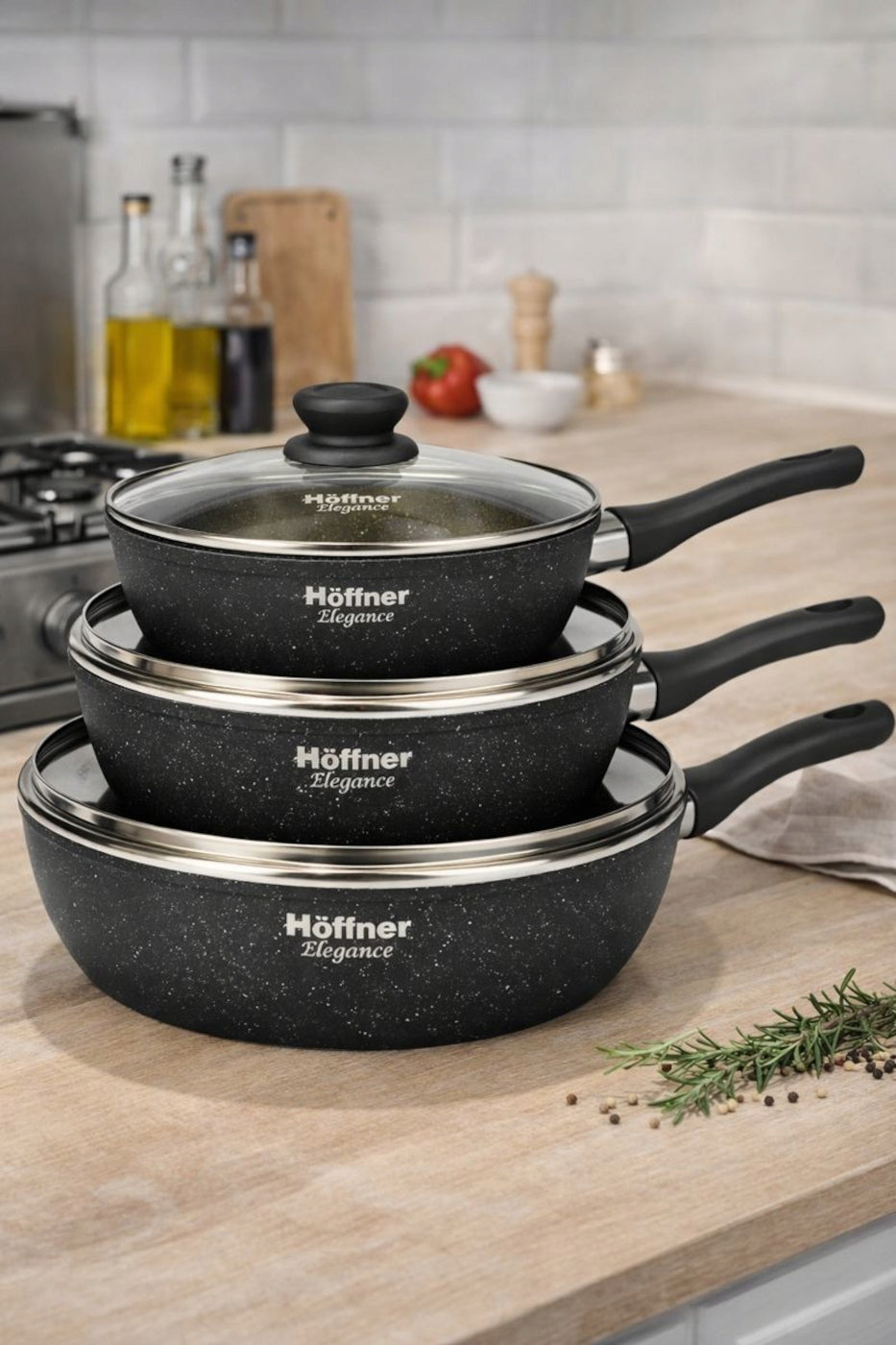 PAN SET 20/24/28 cm NON-STICK PANS INDUCTION / GAS SET Packaging status original