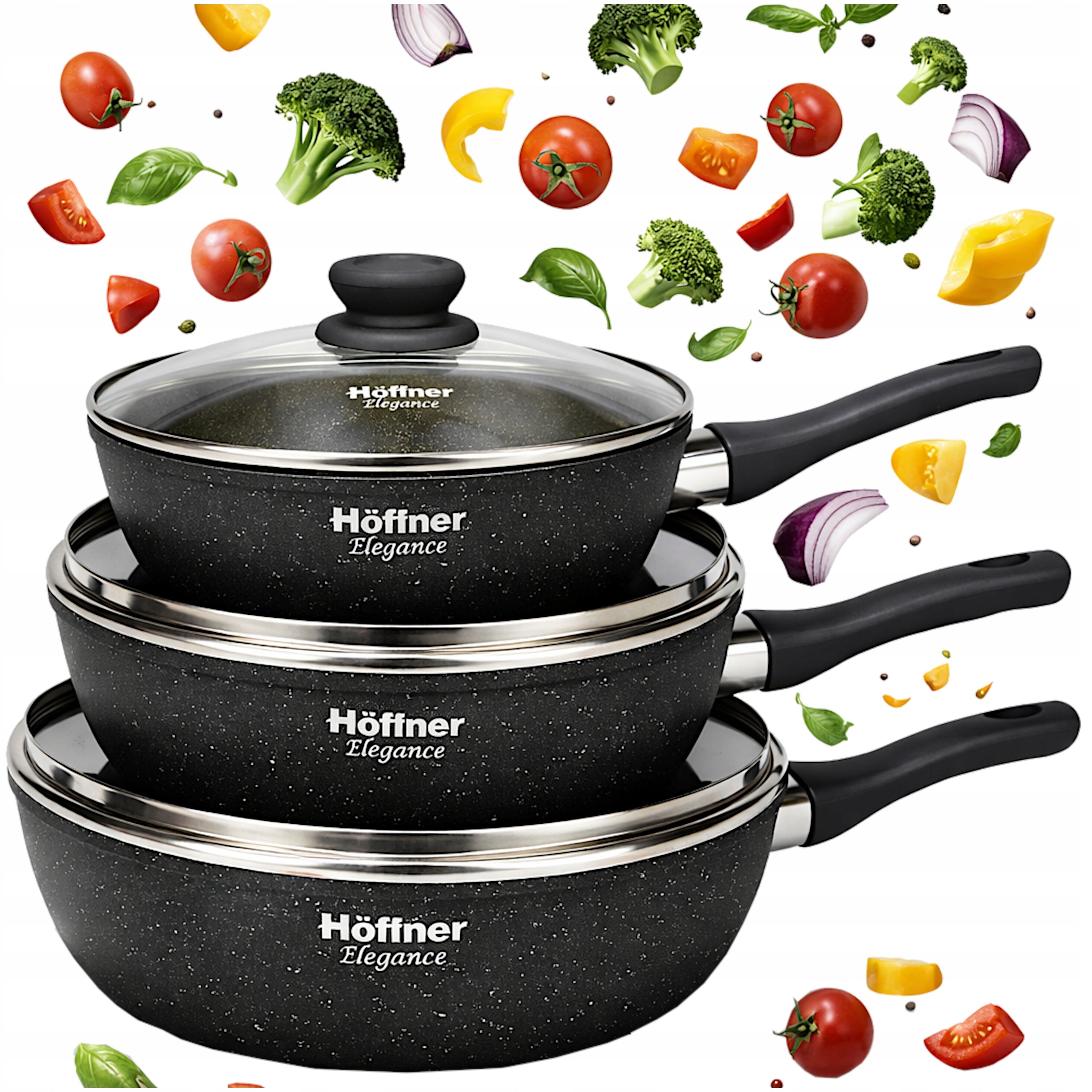 PAN SET 20/24/28 cm NON-STICK PANS INDUCTION / GAS SET
