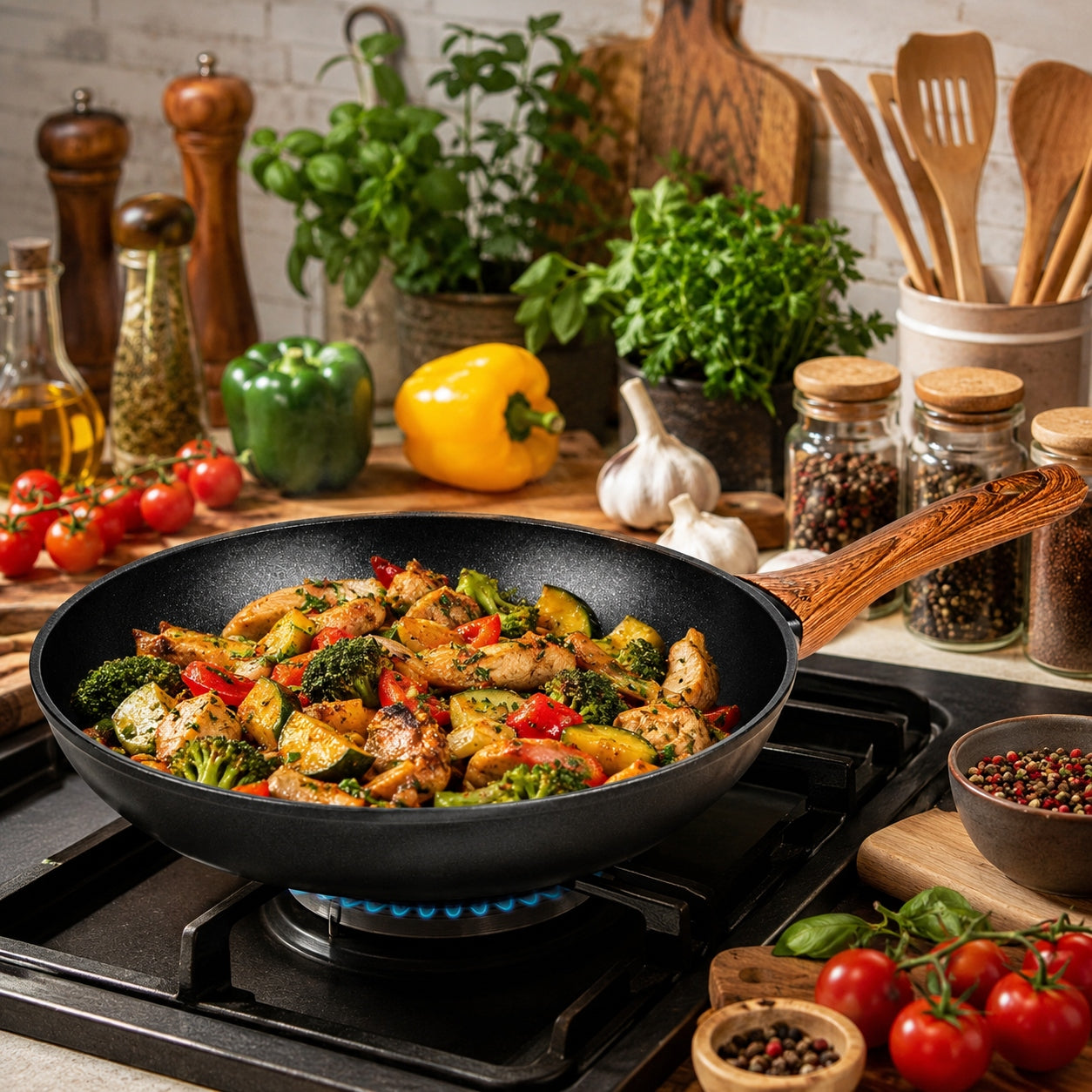 PAN SET INDUCTION FRYING GAS 24/26/28cm SET 3pcs PAN Manufacturer code ZESTAW PATELNI NA INDUKCJĘ GAZ DO SMAŻENIA