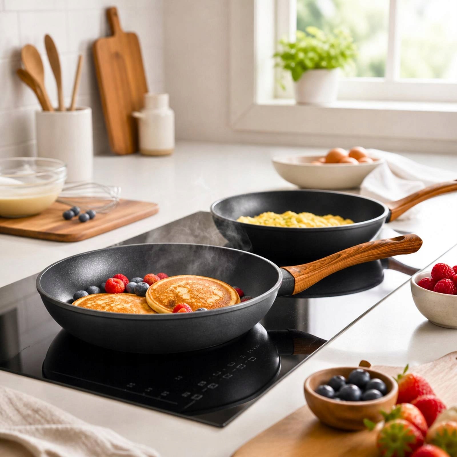 PAN SET INDUCTION FRYING GAS 24/26/28cm SET 3pcs PAN Packaging status original