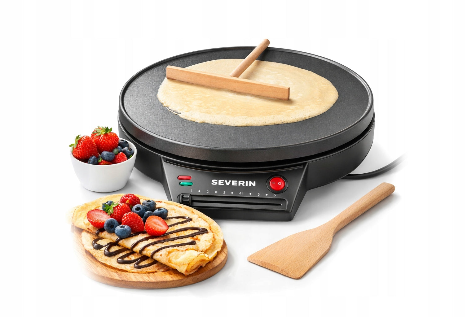 PANCAKE MAKER CREPE MAKER 30CM 1000W NON-STICK BLACK SEVERIN CM2198