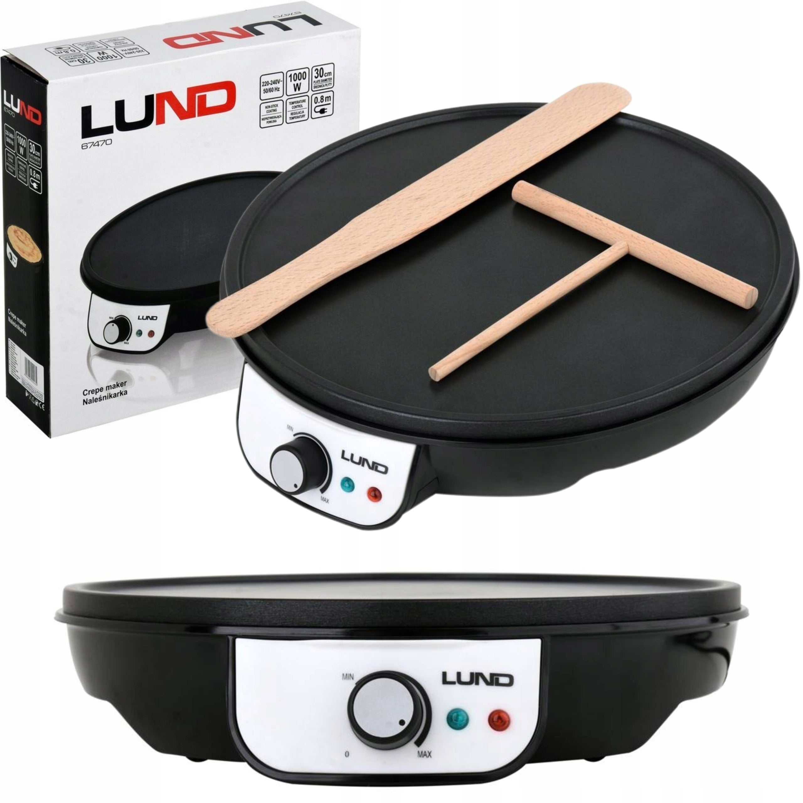 PANCAKE MAKER ELECTRIC FRYING PAN FOR BAKING LARGE PANCAKES 1000W 30CM