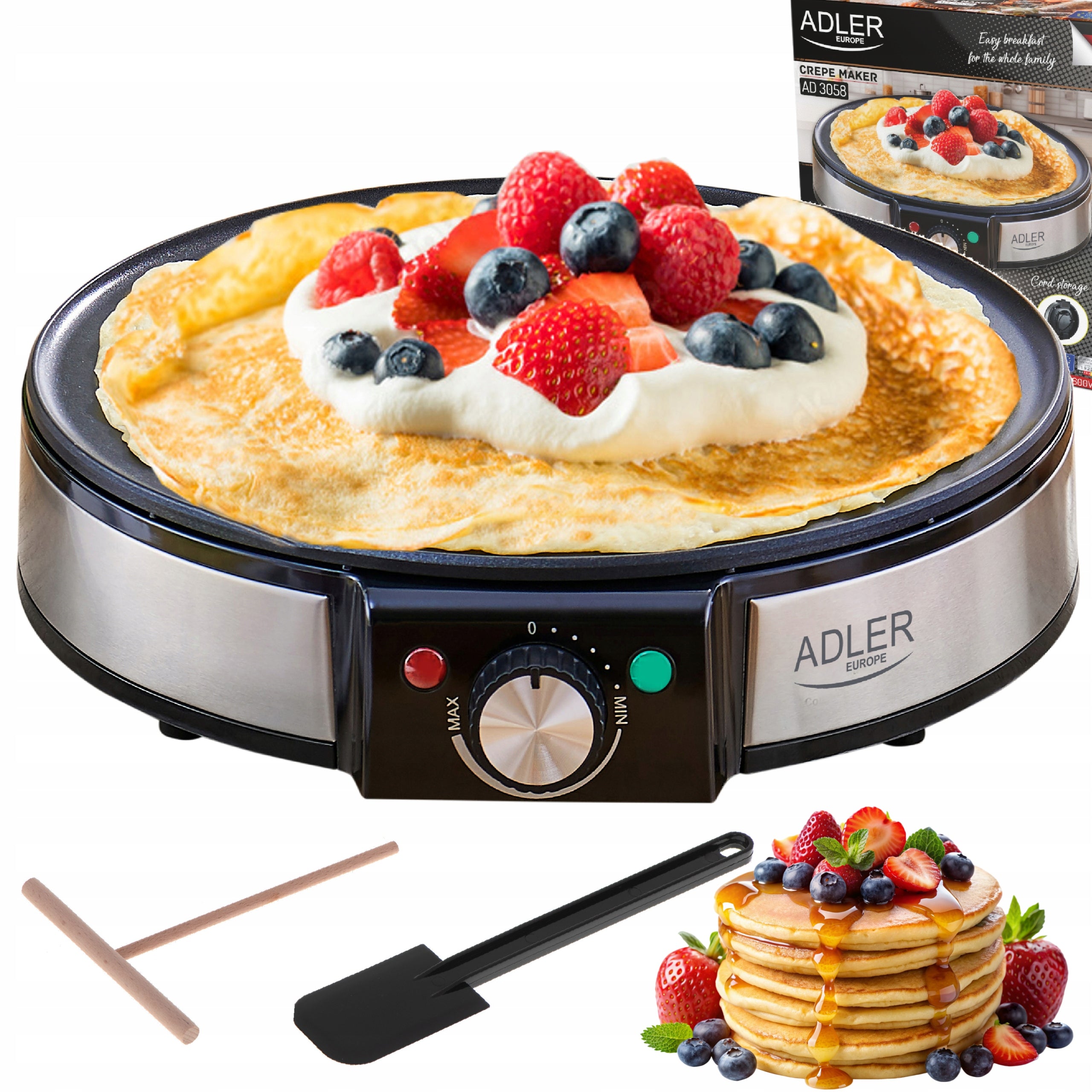 PANCAKE MAKER ELECTRIC PAN XL 30cm Pancakes Torilla Non-Stick 1600W
