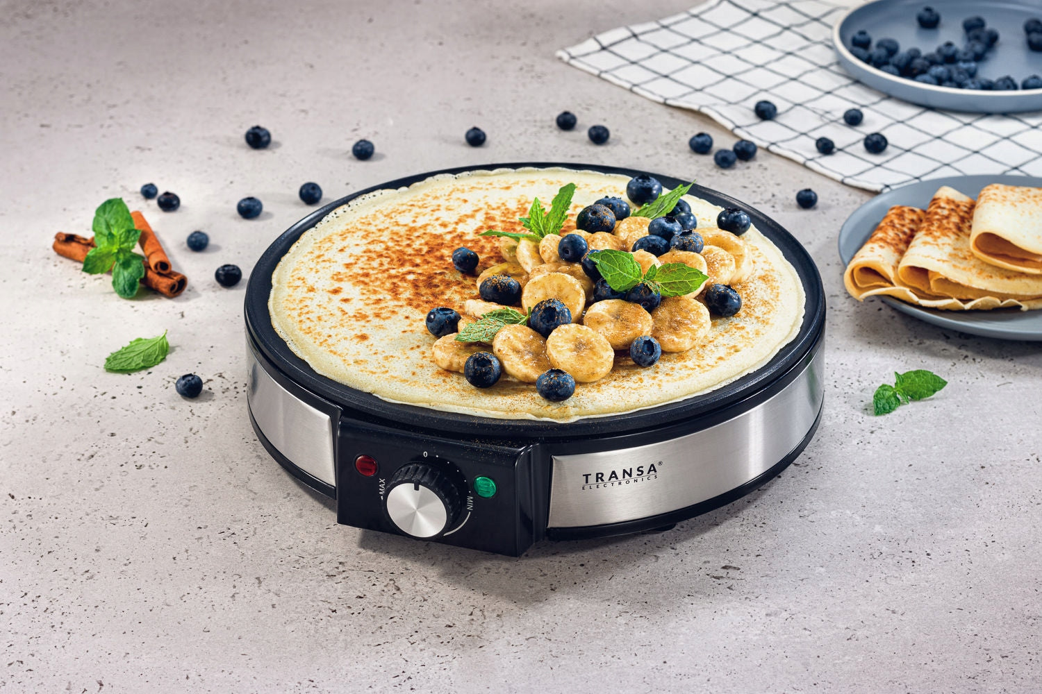PANCAKE MAKER FAST HEATING THERMOSTAT 30cm XXL HIGH POWER 1500W Power rating 1500 W