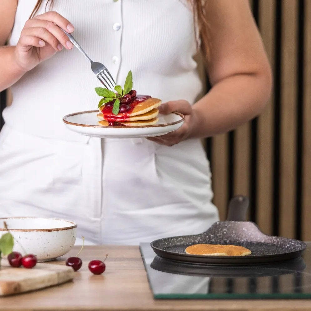 PANCAKE PAN INDUCTION 24 CM ALUMINUM NON STICK AURUM Brand Valdinox