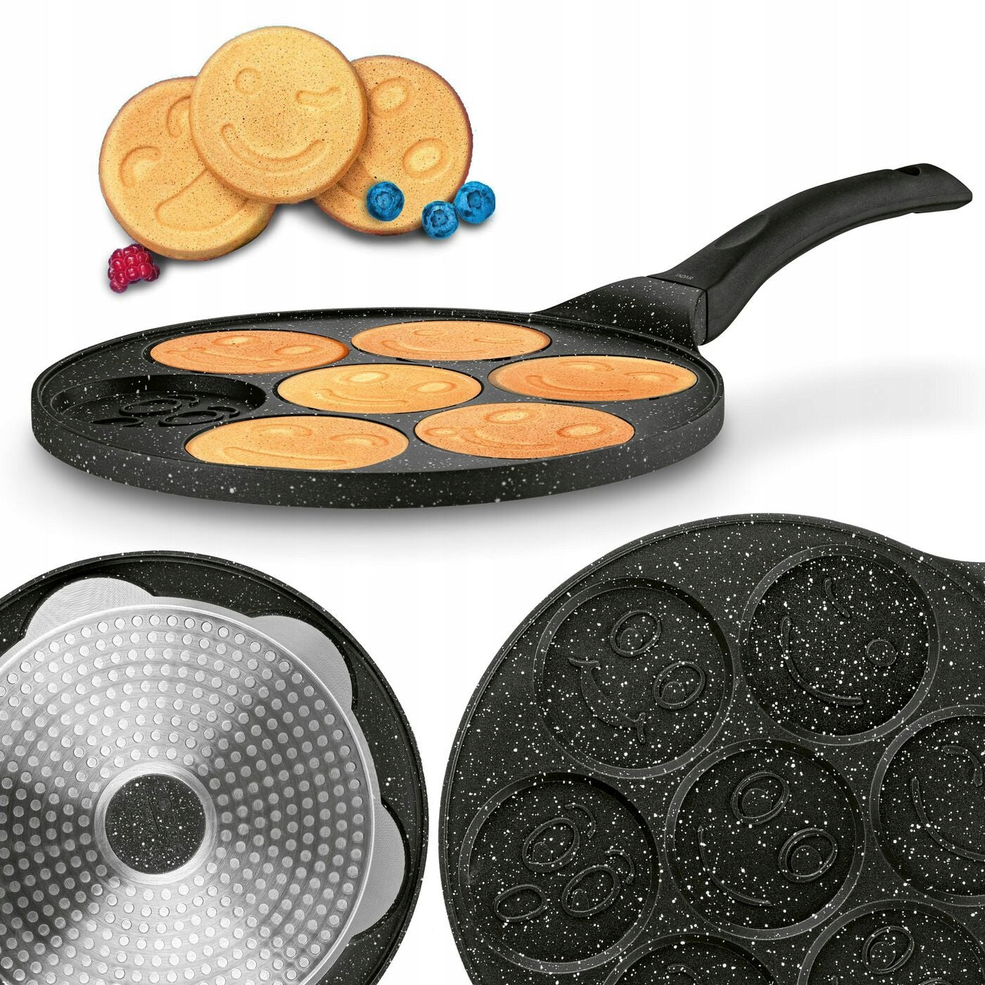 PANCAKE PAN INDUCTION EGGS LARGE Gas Tadar Marble Faces 26cm