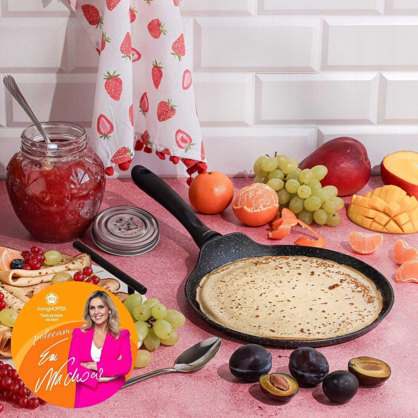 PANCAKE PAN NONSTICK Induction Konighoffer Pollo 24cm Packaging status original